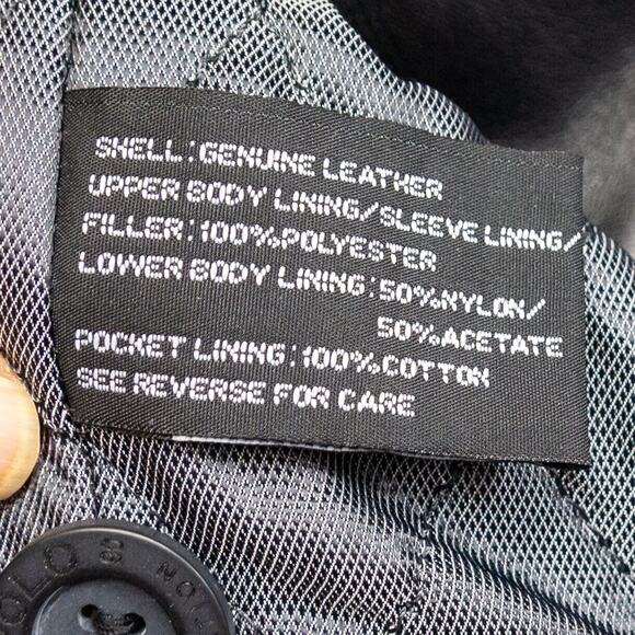 Men's Large Jacket U.S. POLO ASSOC Black Genuine Leather Overcoat Dress Coat - Picture 7 of 7